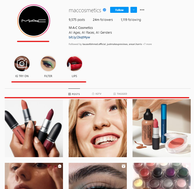 Mac Cosmetics’ social media business plan involving many different content strategies