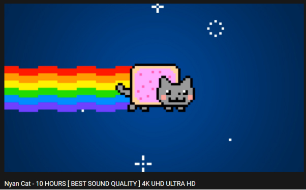 screenshot of a long nyan cat video used as an example of how not to promote YouTube videos