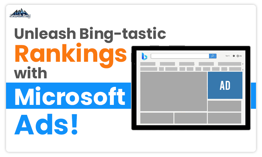 Custom illustration of utilizing Microsoft Ads for Bing SEO