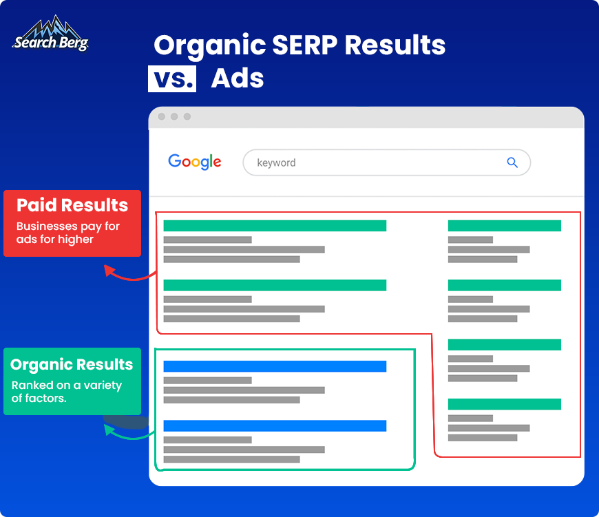 A display of what SERP results look like.